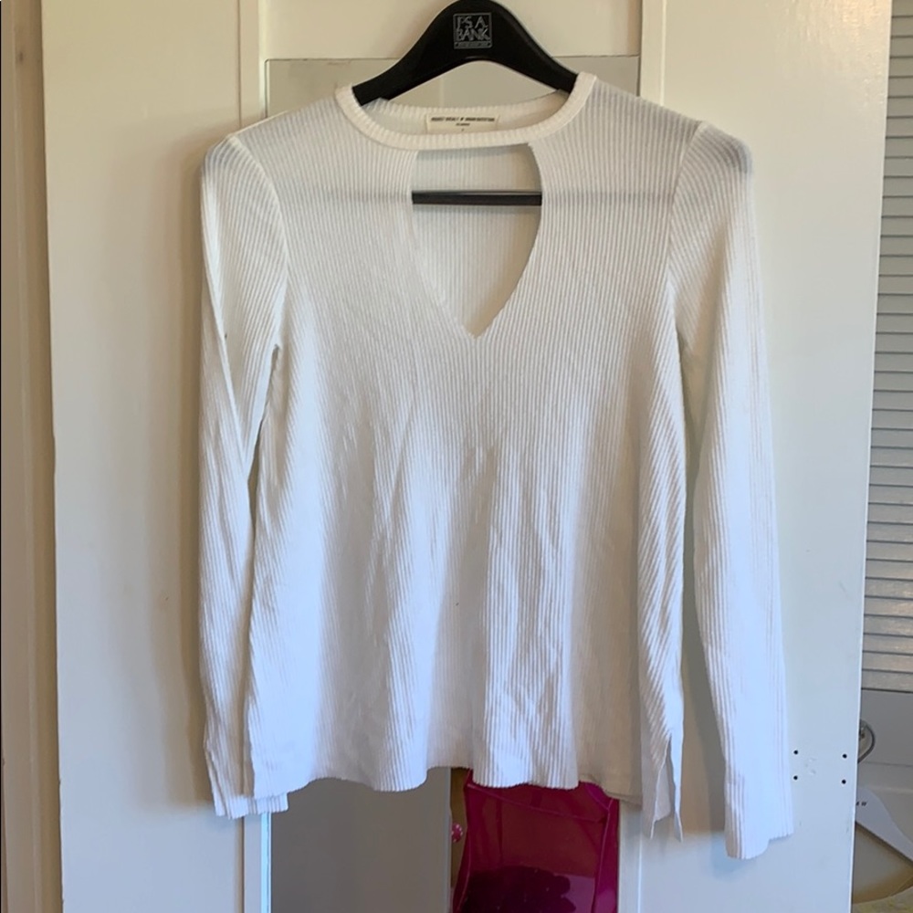 White cutout shirt